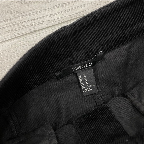 Forever21 Corduroy Black Button Front Mini Skirt Medium - Picture 3 of 5